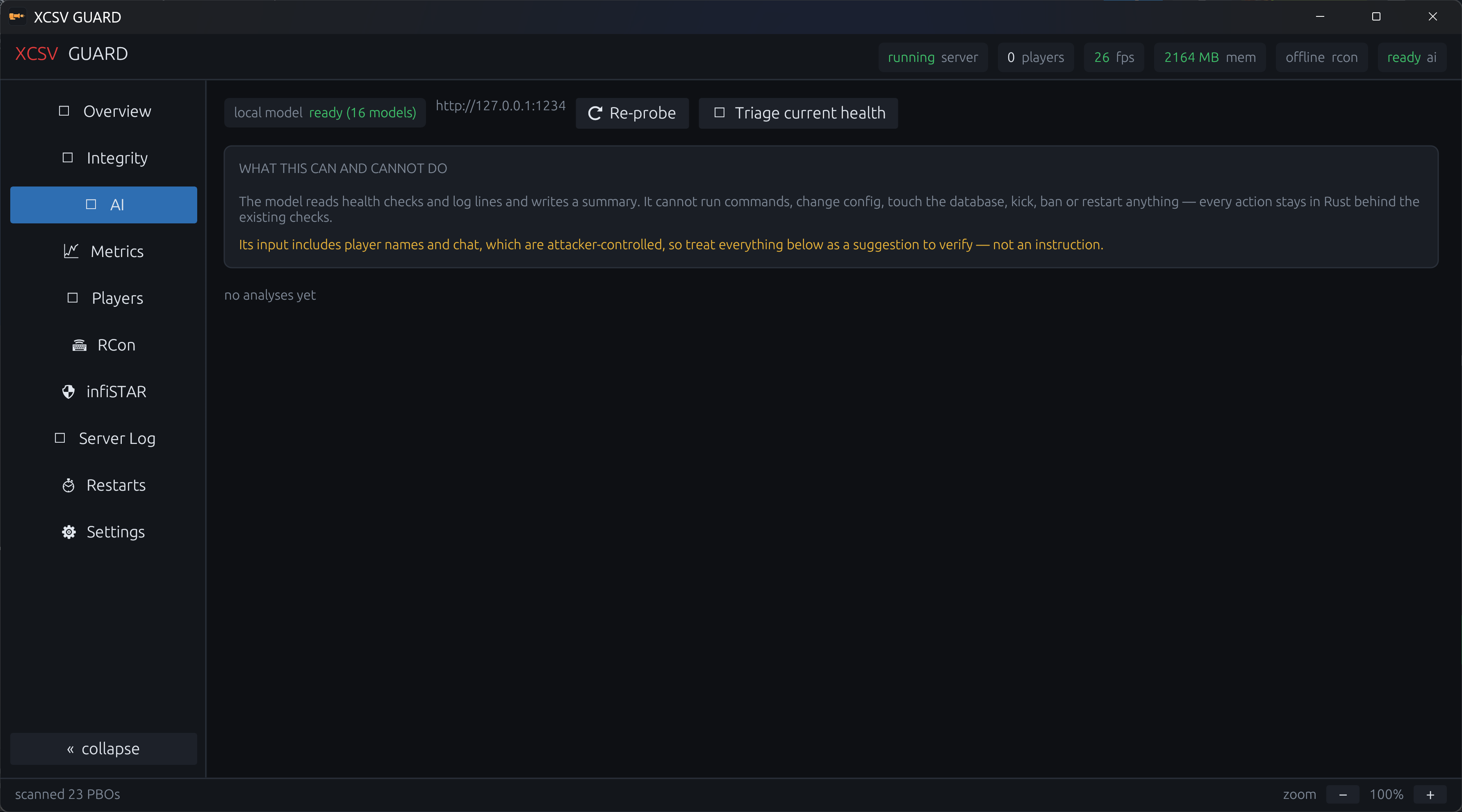 XCSV GUARD AI tab